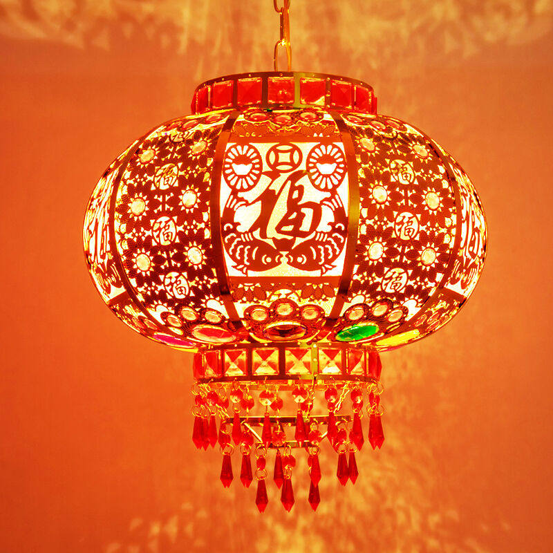 抖音大红灯笼植绒小灯笼挂饰户外盆景灯笼中式节日喜庆结婚ins