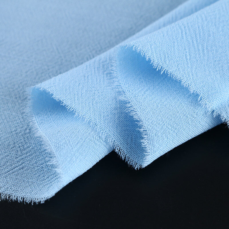 天丝棉麻柔软汉服布料超薄款不透纯色夏季水洗亚麻手工防晒衣面料