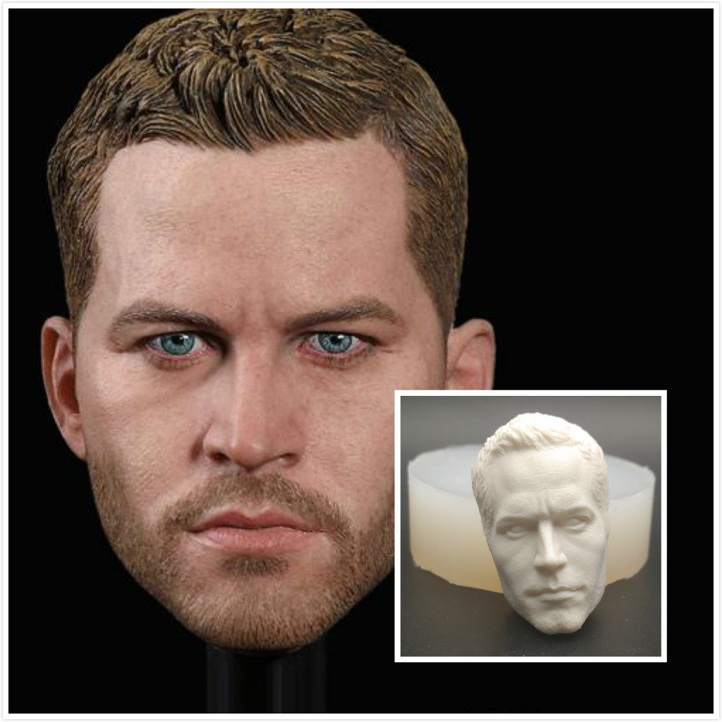 卡通动漫_男兵人头硅胶脸模超轻粘土软陶真人明星定制人脸翻糖模具4cm