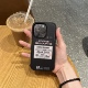 韩国黑色磨砂个性咖啡标签适用于苹果15promax手机壳iPhone13个性14pro创意小众15潮牌12情侣高级感14保护壳