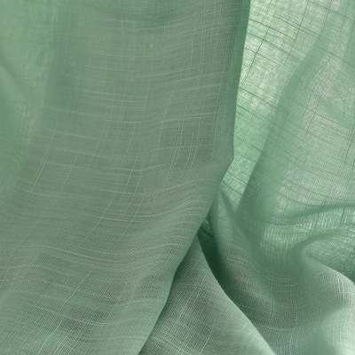 麻纱乡村薄荷绿棉麻半透窗帘加厚纱卧u室阳台窗纱客厅定制纯色
