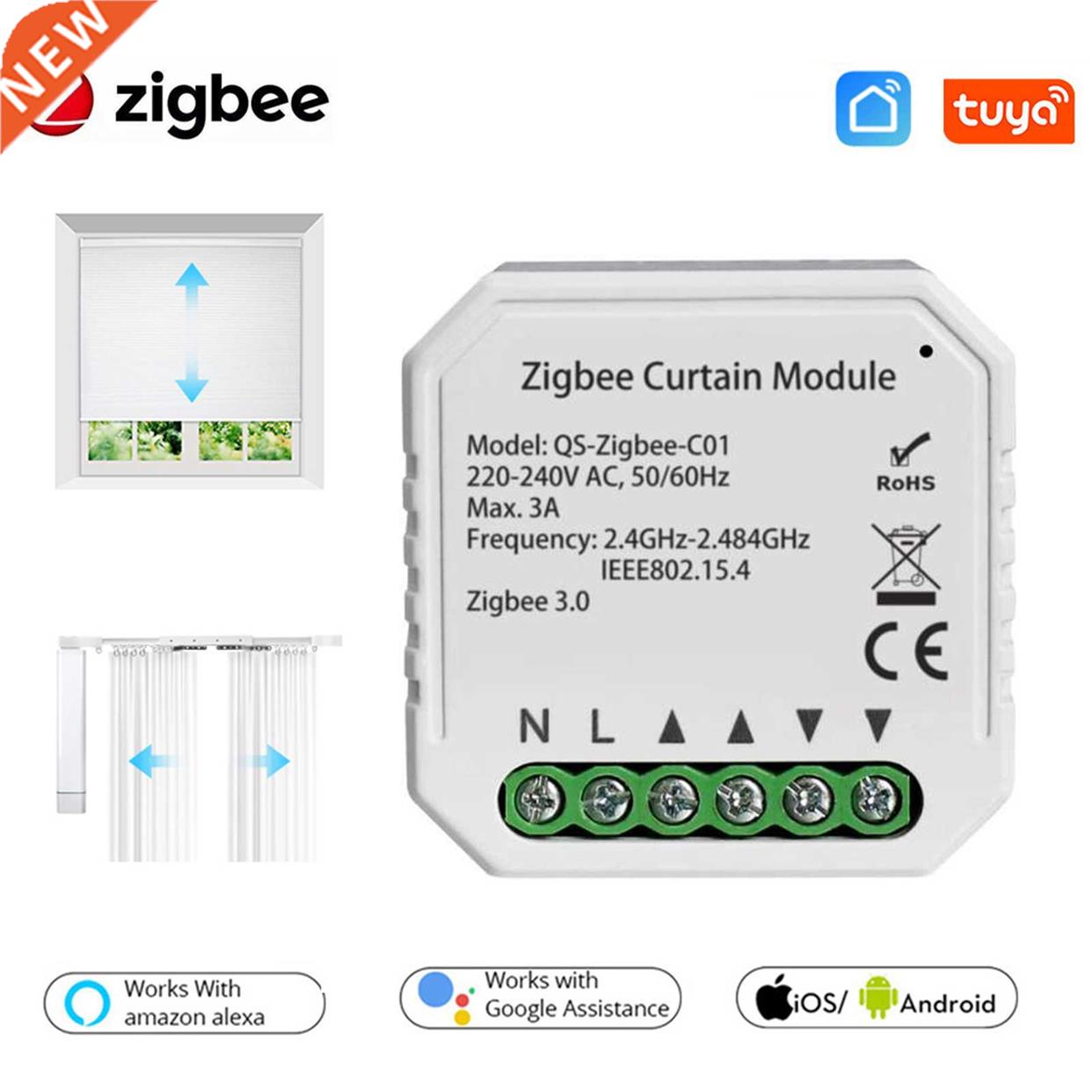 Tuya ZigBee Intelligent Curtain Module Smart Home  Tool H