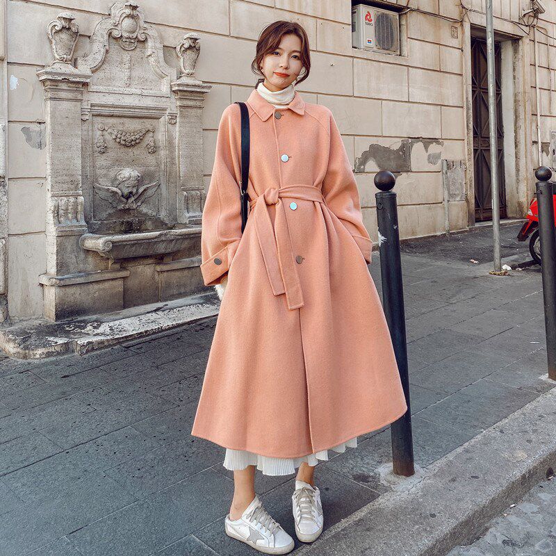 特价橘粉色大衣