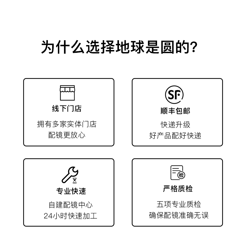 厦门实体店专业配镜 地球是圆的 近视镜片配镜片 厦门眼镜店 2片