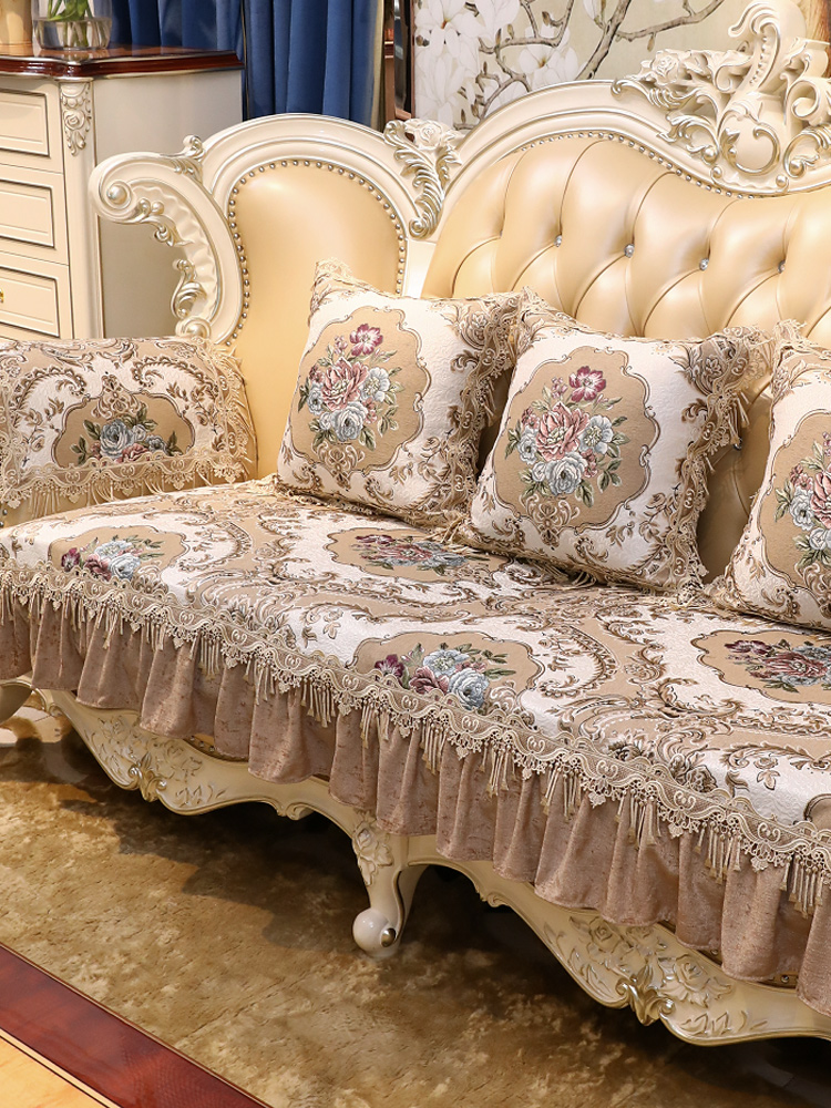 欧式沙发垫防滑夏季家用四季通用高档奢华客厅布艺美式真皮坐垫套