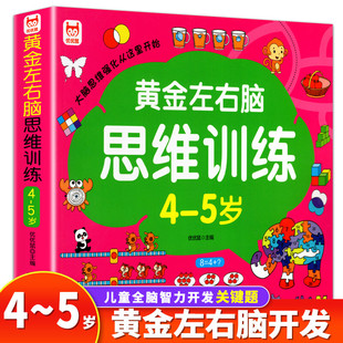 正版 黄金左右脑思维训练开发4-5岁 儿童全脑智力开发关键题逻辑思维训练益智游戏测试题 幼儿园大班宝宝智 北京师范大学出版社