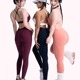 欧美跨境新款性感套装含胸垫露背裸感运动健身紧身女装训练瑜伽服