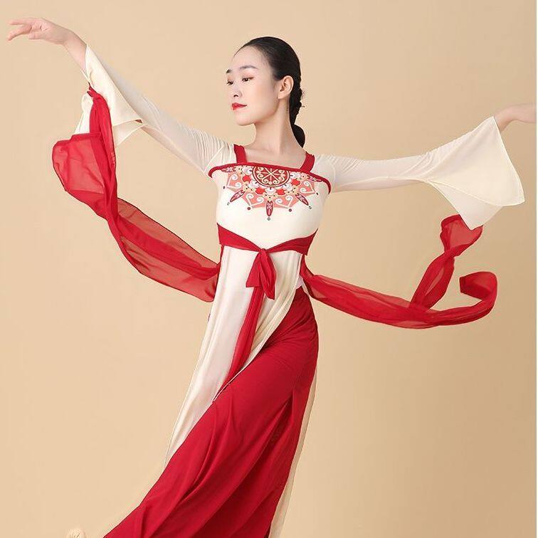 单色古典舞服装舞蹈身韵服飘逸纱衣中国舞练功服演出服表演服女