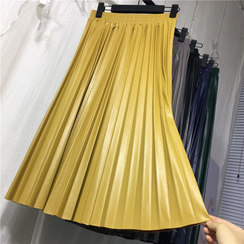 skirt new women pu leather pleated skirt half-length retroin the Women's clothing/Boutique , Skirts category - from Buy2taobao.com to provide professional Taobao agent buy service