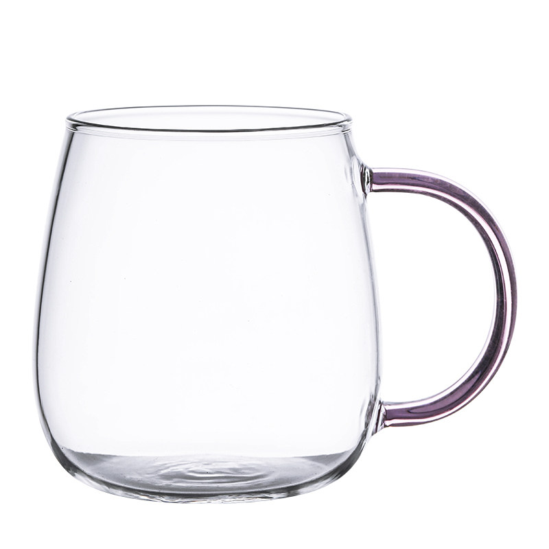 家用耐热带把玻璃杯泡茶杯女个性花茶杯创意简约大容量喝水的杯子