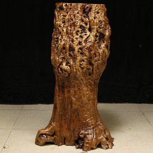 枣木根雕花架树根客厅图片