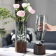 新中式玻璃花瓶水养鲜花干花马醉木插花器摆件客厅桌面样板间装饰
