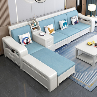 实木沙发组合白色现代简约冬夏两用储物紫金檀木新中式沙发小户型