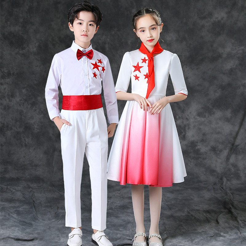 六一儿童合唱服中小学生诗歌朗诵演出服红领巾少先队员表演中国梦