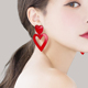 爱心耳环韩国个性时尚气质耳饰女夸张小众设计感网红长款吊坠耳坠