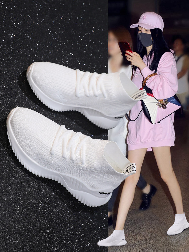 白色运动鞋女 耐克 百搭_专柜恩施耐克正品袜子鞋女2019秋款新款透气