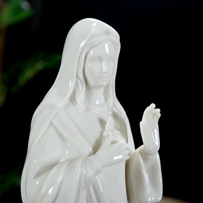 摆件圣母像天天主教陶瓷无玷圣物圣像圣心饰品摆件