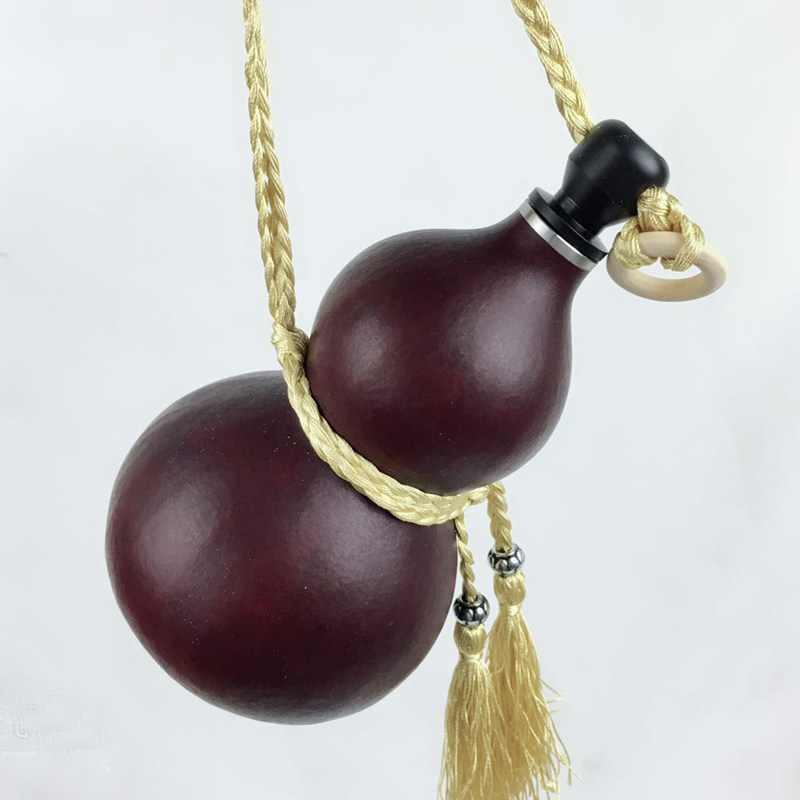 天然做旧酒葫芦挂件户外随身水壶装水装酒药真葫芦酒壶蜂蜡防渗