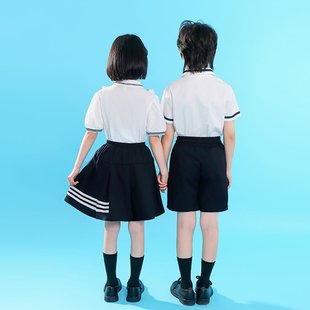 学院风校服夏季套装休闲连衣裙春季夏天典礼幼儿园园服条纹衫夏装