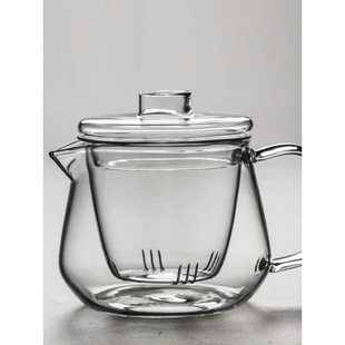 耐热高温玻璃茶壶过滤加厚透明单壶小号花茶壶家用茶水分离泡茶壶
