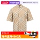 【自营】BURBERRY/博柏利男士战马徽标格纹纯棉短袖T恤