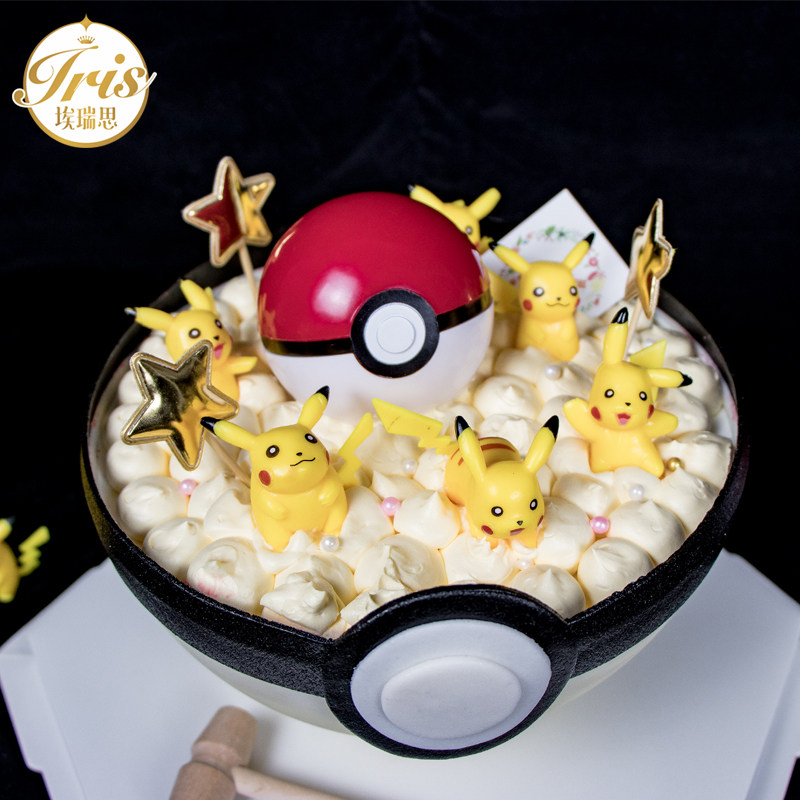 精灵球皮卡丘网红人气星球创意61儿童节生日水果蛋糕深圳同城配送