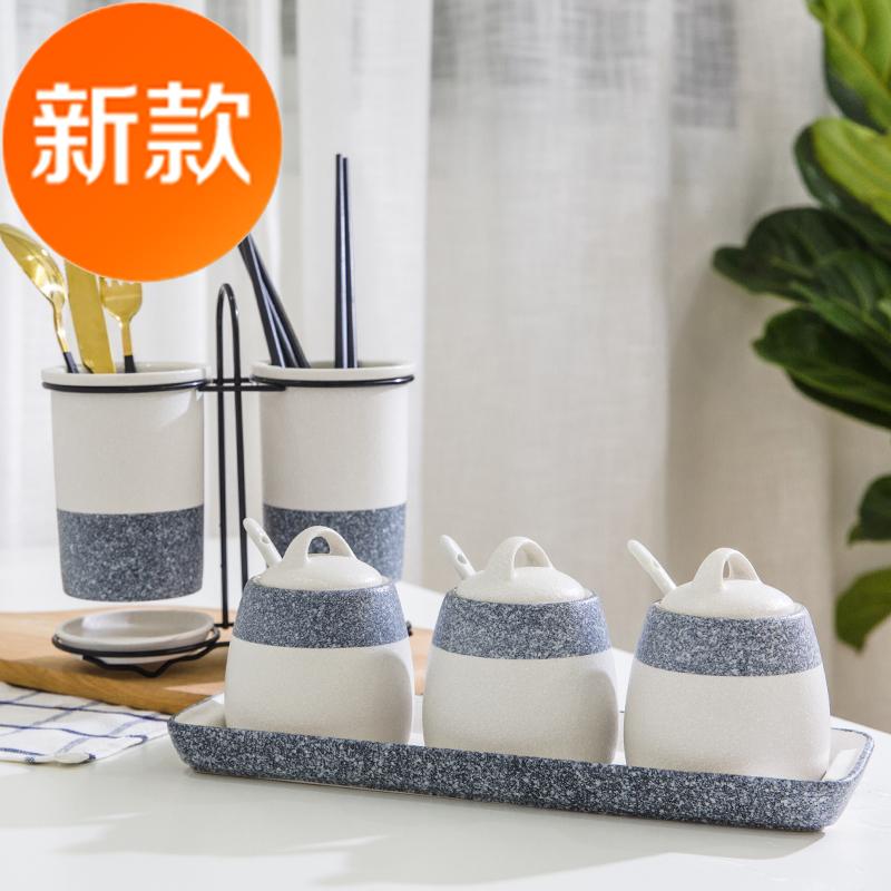 家用0组合装放盐调味的罐子味精调料盒美式调味罐套装厨房带盖防|ruв категории кухня/посуда, кухонный Гаджет/кухня хранения, тарного хранения/кухня хранения посуды, приправы бутылки - от Buy2taobao.com для оказания профессиональной услуги покупки агента Taobao
