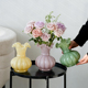 花瓶摆件客厅插花玻璃琉璃高级感粉色法式水晶芬顿小众欧式桌面小