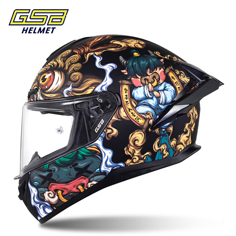 GSB361GT摩托车头盔男女款大尾翼国潮机车全盔四季通用3c认证头盔