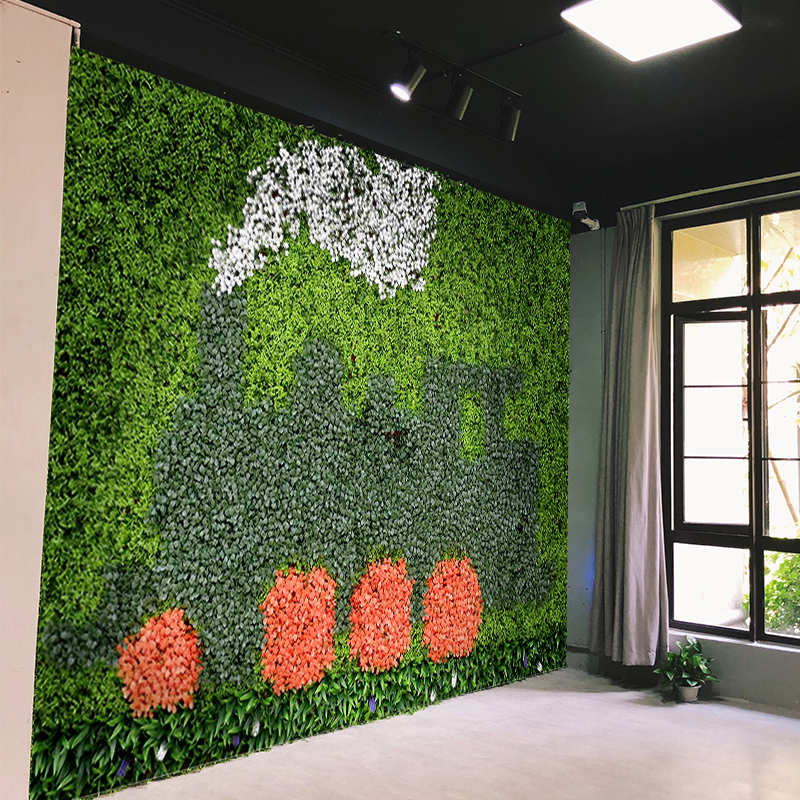 定制植物墙拼接小动物阳台假花草皮墙面装饰绿色人造草坪背景网红