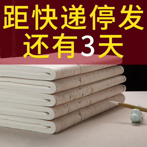 容鼎斋半生半熟宣纸批发100张书法专用纸作品纸国画工笔画初学者专用生宣熟宣写毛笔字四尺对开三尺六尺八开