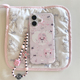 韩系ins可爱粉色少女心闪粉长耳朵爱心小兔子手链16promax适用iphone15pro双层14手机壳苹果13硬壳防摔保护套