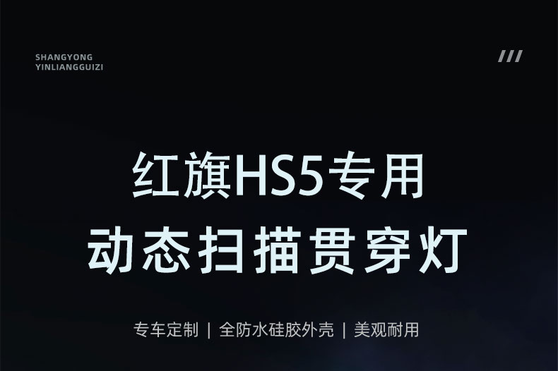 汽车红旗HS5专用机盖贯穿灯前中网迎宾动态流光灯改装饰用品配件