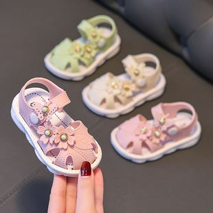 儿童塑料凉鞋女童女款2024新款防水两岁宝宝包头鞋防滑1一2一3岁