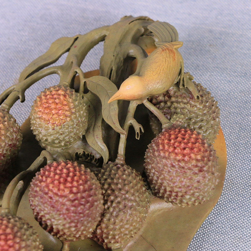 绿端《荔枝》摆件 中国文房四宝制砚大师陈金明工作室作品