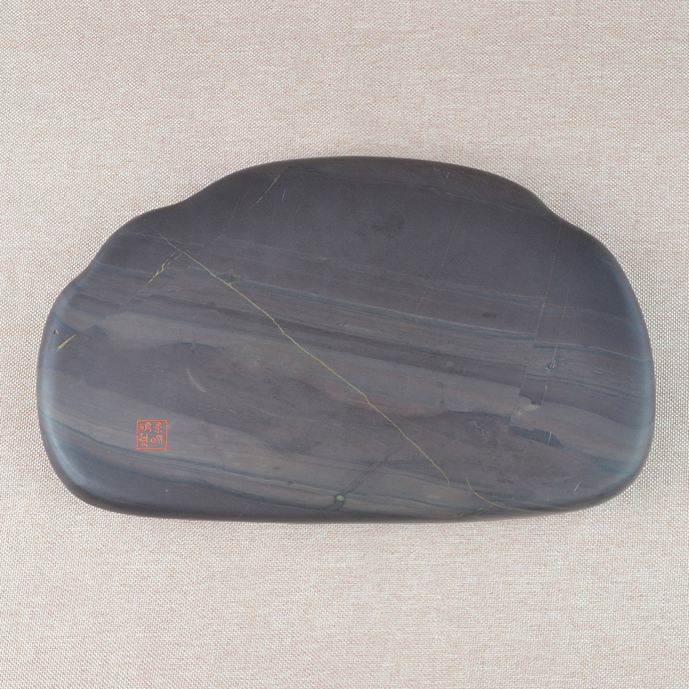 端砚大师陈金明作品 白线岩《旗开得胜》砚