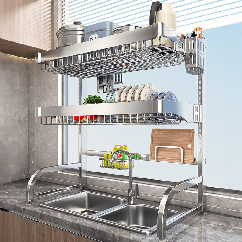 304不锈钢厨房水槽置物架可伸缩放