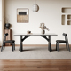 黑色实木餐桌长方形现代简约设计师2024新款复古哑光纯白岩板餐桌