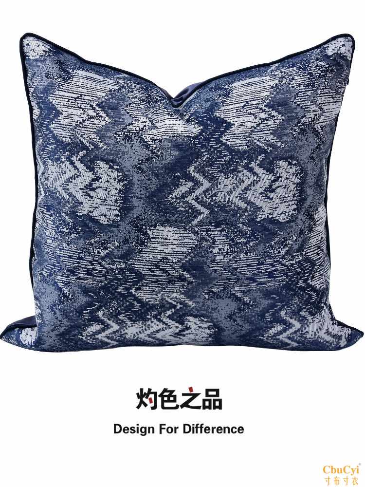 现代古典蓝白混纺提花轻奢床头靠垫样板间展厅软装靠包定制方枕套|ruв категории домашний ткань, подушка/подушка - от Buy2taobao.com для оказания профессиональной услуги покупки агента Taobao