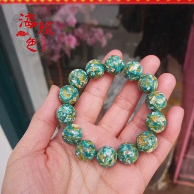 贝手手链包邮串壳饰品贝壳款圆珠男z女母贝佛鲍鱼天然文艺鲍鱼珠