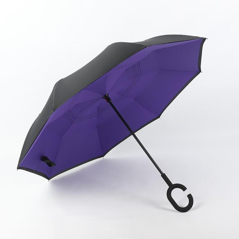 广告C雨伞折叠双层反向伞LOGO直杆汽车型加印反向雨伞晴雨伞免持