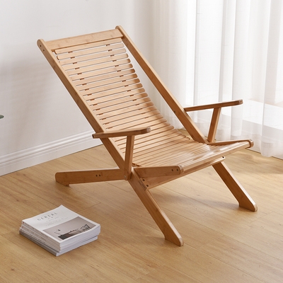 楠竹躺椅折叠椅休闲椅子木质现代简约办公室时尚午休加宽躺椅竹椅