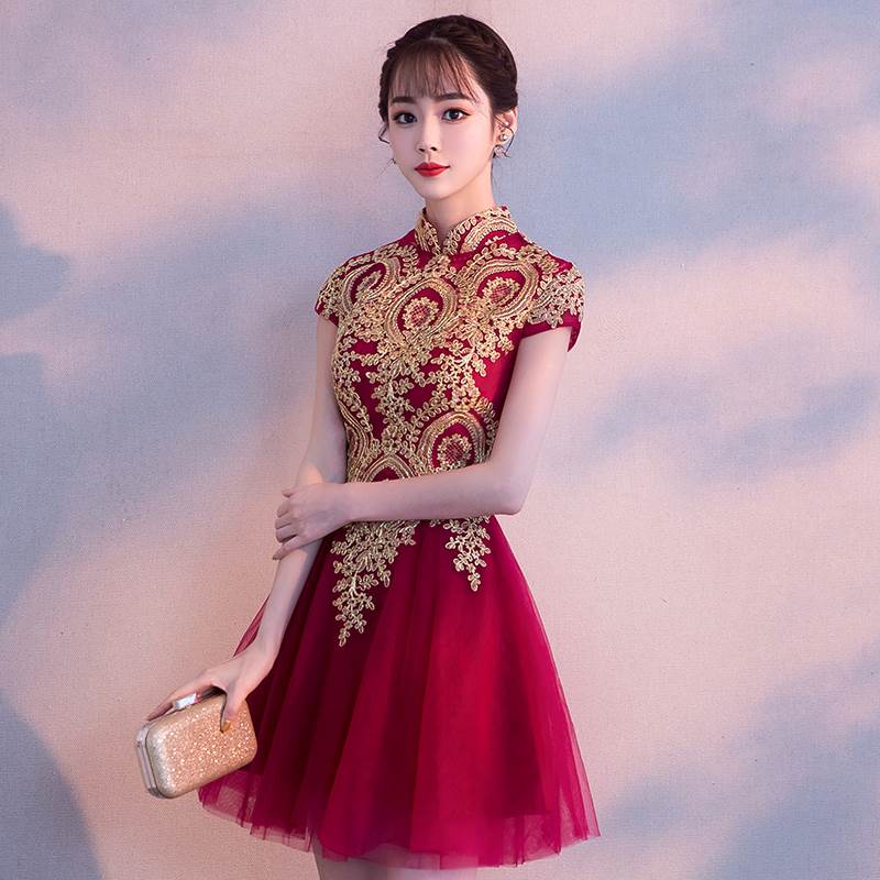 敬酒服新款回門2018秋季結婚新娘小禮服女短款春季中式婚禮連衣裙在類目 女裝/女士精品, 婚紗/旗袍/禮服, 禮服/晚裝中 - 來自Buy2taobao.com提供專業的淘寶代購服務