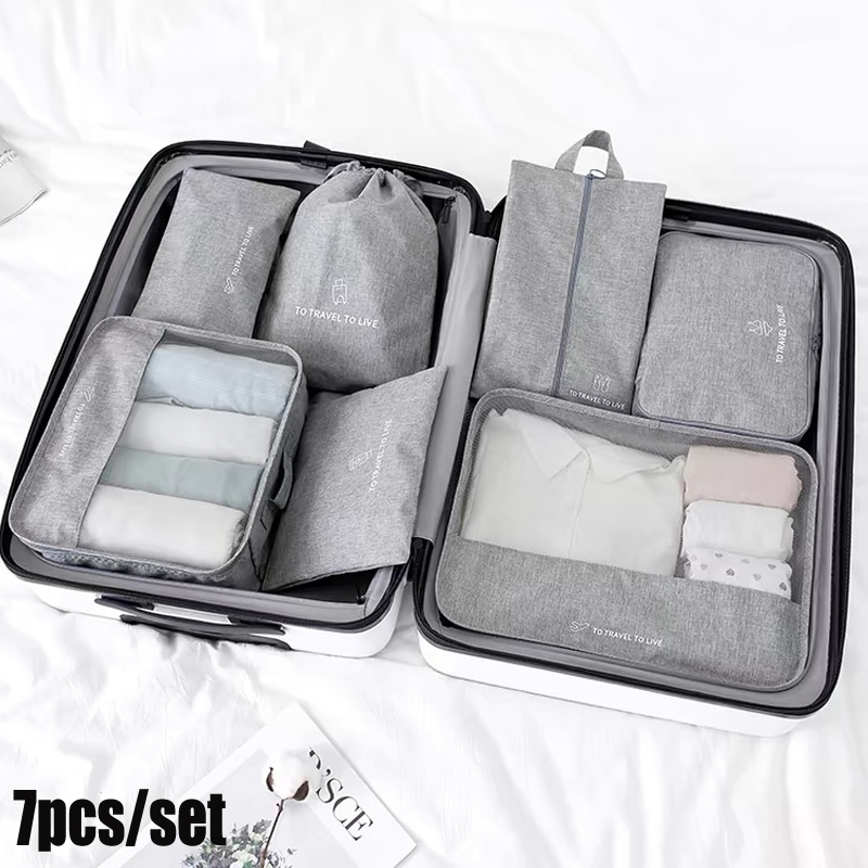 Compression Packing Cubes 7set Organizer Travel Bag Luggage