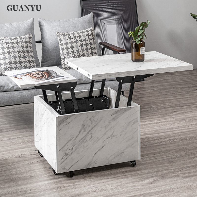 冠喻北欧升降餐桌可移动折叠家茶几