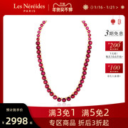 Les Nereides star diamond series garnet necklace French elegant 14K gold plated chain chain for mother gift