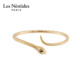 Les Nereides华丽自然系列男女蜿蜒蛇形手镯18K镀金法国设计个性