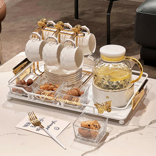 高级感轻奢水杯套装精致杯子招待茶杯喝水家用茶具的客人高端客厅