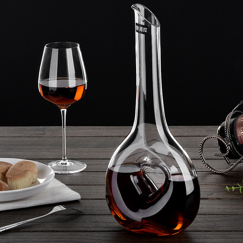 家用水晶心形醒酒器异形玻璃酒壶红酒分酒器创意家居摆件结婚礼物