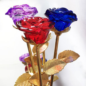 水晶玫瑰花送女友浪漫图片